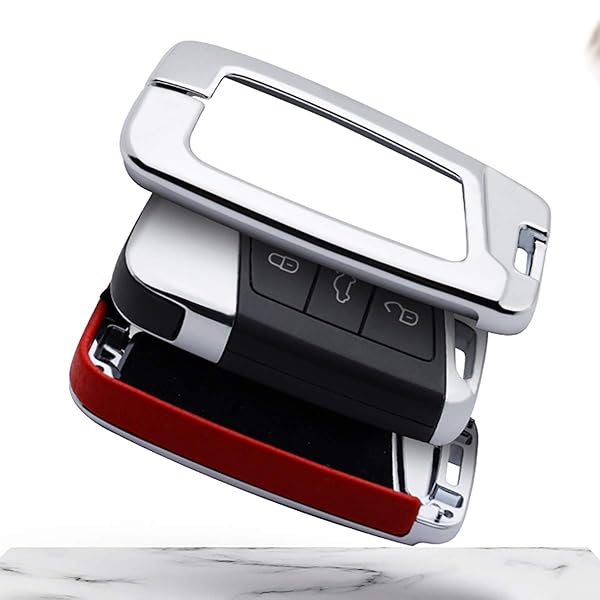 ontto ontto Full Protection Key Fob Cover for VW Smart Remote Key Shell Volkswagen Key Holder Red with Keychain - View 5 of 10