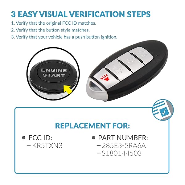 Keyless2Go Keyless2Go Replacement 4 Button Proximity Smart Key for Nissan KR5TXN3 285E3-5RA6A - View 5 of 7