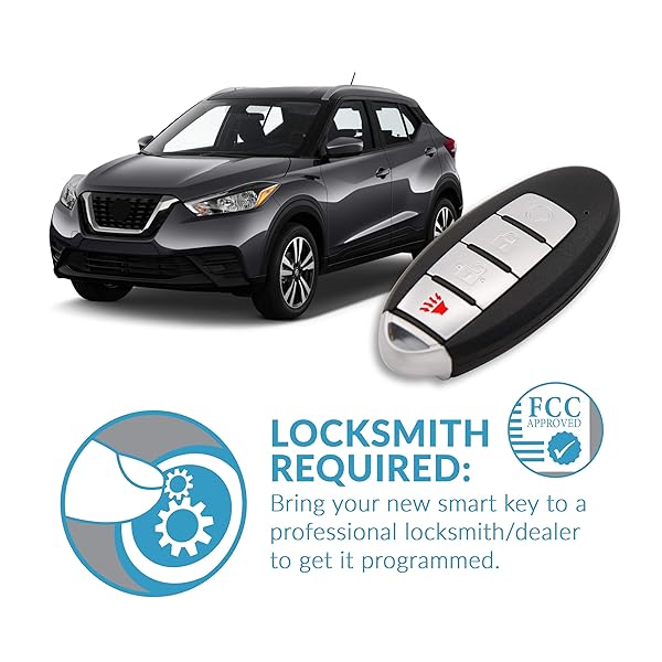 Keyless2Go Keyless2Go Replacement 4 Button Proximity Smart Key for Nissan KR5TXN3 285E3-5RA6A - View 6 of 7