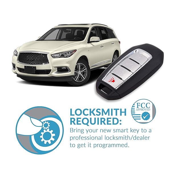 Keyless2Go Keyless2Go Replacement 4 Button Proximity Smart Key for Infiniti KR5TXN7 285E3-9NR4A - View 6 of 7