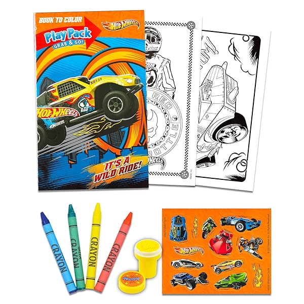 Bendon Bendon Publishing Set of 15 Kids Play Packs Bundle Fun Party Favors with Coloring Book Crayons Stickers Door Hanger and Loot Bags Hot Wheels - View 3 of 6