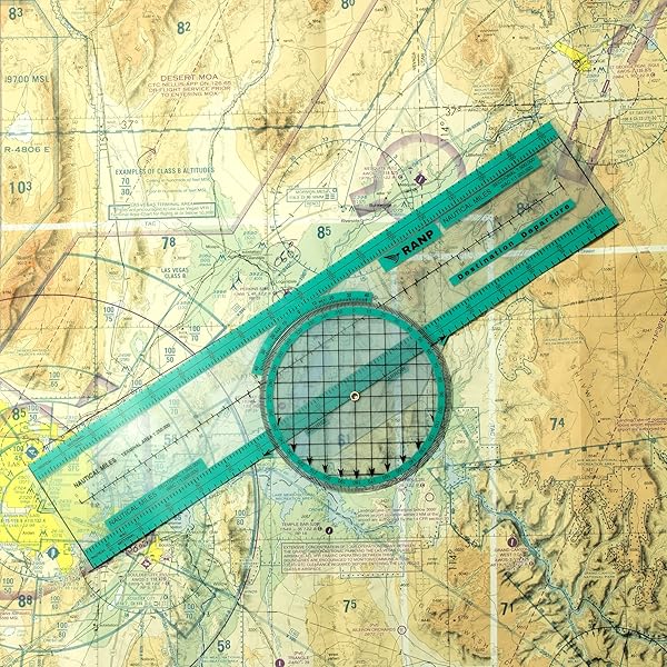 Destination Departure Destination Departure Aviation Plotter Slide Rule Flight Computer for Pilots VFR IFR Navigation Ruler Student Accessories - View 4 of 10