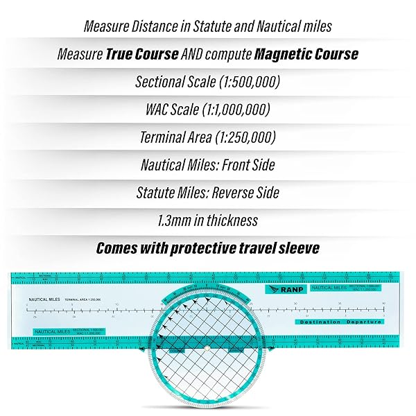 Destination Departure Destination Departure Aviation Plotter Slide Rule Flight Computer for Pilots VFR IFR Navigation Ruler Student Accessories - View 6 of 10