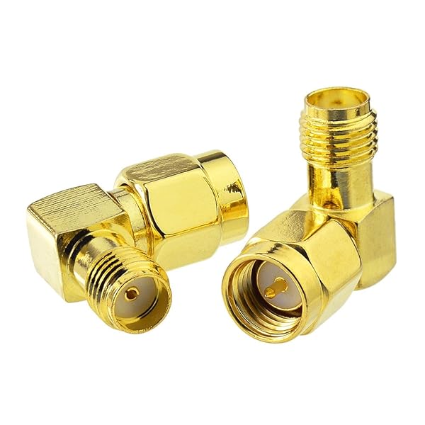 Superbat Superbat SMA Adapter 90 Degree 5pcs SMA Male to Female Right Angle Coax Adapter for Radio RTL SDR FPV Antenna Transmitter LTE Router - View 3 of 6