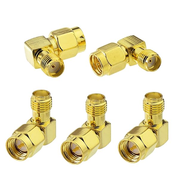 Superbat Superbat SMA Adapter 90 Degree 5pcs SMA Male to Female Right Angle Coax Adapter for Radio RTL SDR FPV Antenna Transmitter LTE Router - View 2 of 6