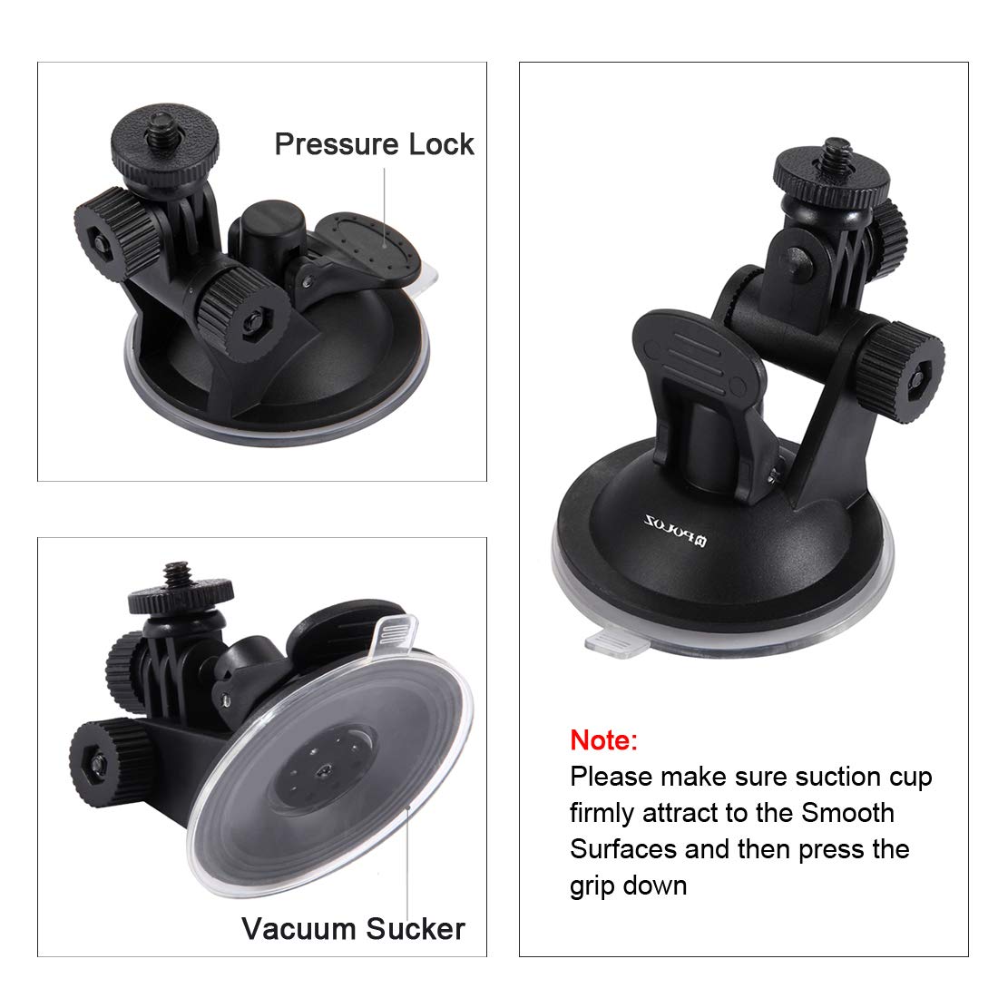 PULUZ PULUZ Suction Cup Mount for GoPro Adjustable Vehicle Window Holder Compatible with Hero 12 11 10 9 8 7 Insta360 X3 X2 DJI OSMO Action Camera - View 6 of 7