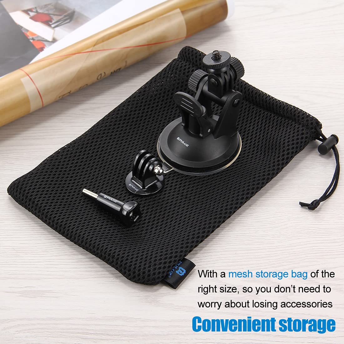 PULUZ PULUZ Suction Cup Mount for GoPro Adjustable Vehicle Window Holder Compatible with Hero 12 11 10 9 8 7 Insta360 X3 X2 DJI OSMO Action Camera - View 7 of 7