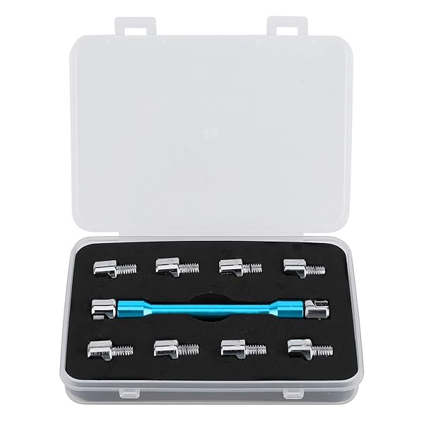 Qiilu Motorcycle Spoke Wrench Set CNC Spanner Kit 5.0 to 6.8 Length 93mm Repair Tool for Most Motorbikes Blue - View 2 of 10