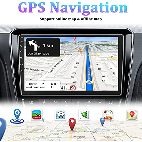 OiLiehu 10.1 Inch Android Double Din Car Stereo Touch Screen Radio with WiFi GPS Navigation Bluetooth FM Dual USB Backup Camera - View 4 of 10