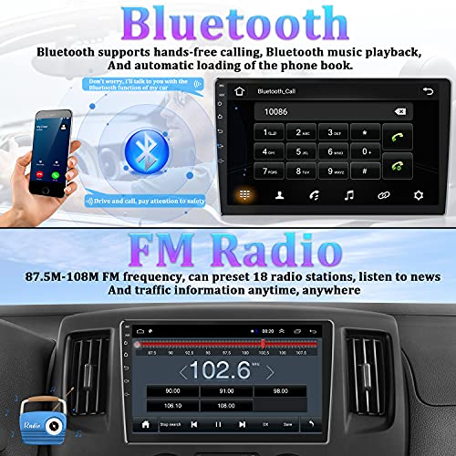 OiLiehu 10.1 Inch Android Double Din Car Stereo Touch Screen Radio with WiFi GPS Navigation Bluetooth FM Dual USB Backup Camera - View 5 of 10