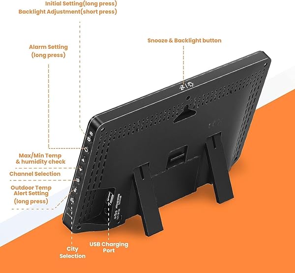 SMARTRO SMARTRO Wireless Weather Station: Indoor/Outdoor Thermometer with Color Display, Barometer, Humidity Monitor & Moon Phase - View 10 of 10