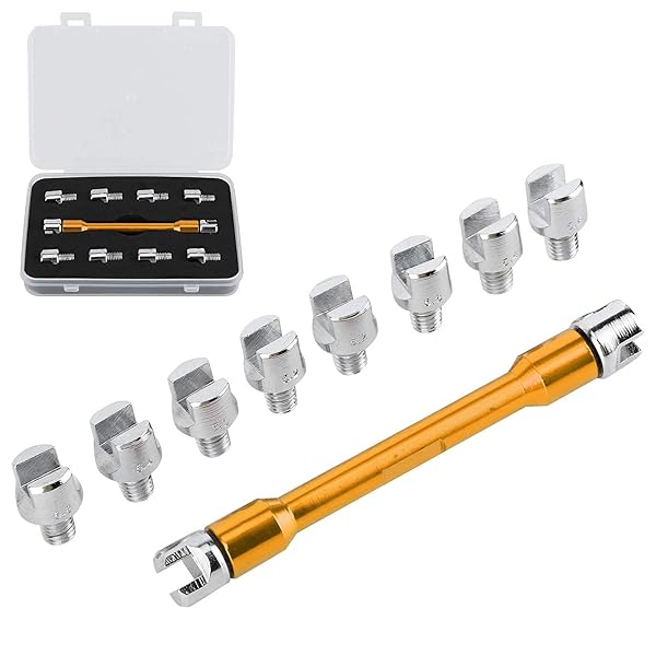 Qiilu Qiilu Motorcycle Spoke Wrench Set CNC Spanner Kit 93mm Repair Tool for Dirt Bike Wheel Tire Adjustment Gold Finish - View 7 of 10