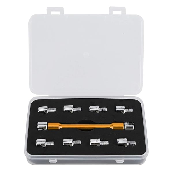 Qiilu Qiilu Motorcycle Spoke Wrench Set CNC Spanner Kit 93mm Repair Tool for Dirt Bike Wheel Tire Adjustment Gold Finish - View 2 of 10