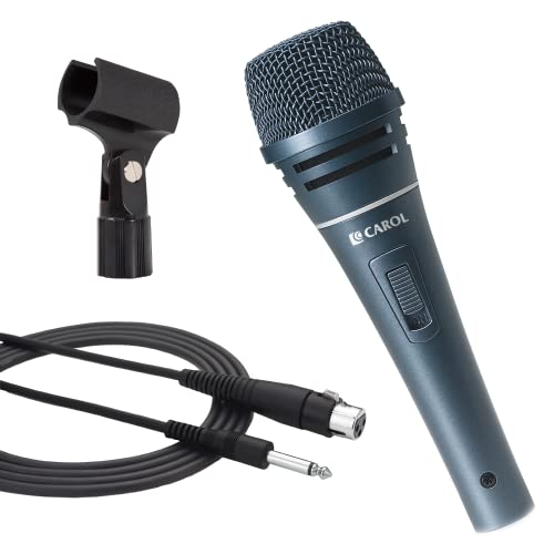 CAROL CAROL Sigma-plus1 Supercardioid Wired Vocal Microphone: Perfect for Live Singing & Studio Use with 14.8ft Cable & On/Off Switch