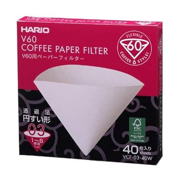 HARIO Hario V60 Size 03 Coffee Paper Filters 40 Count Box White for Perfect Brewing - View 2 of 7