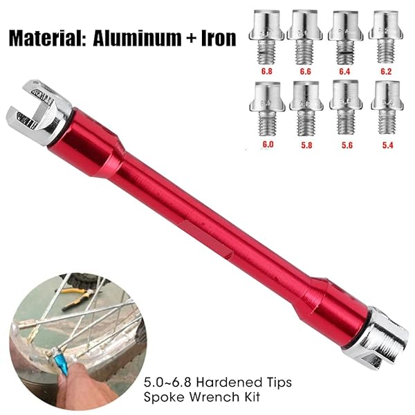 Qiilu Qiilu Motorcycle Spoke Wrench CNC Set 5.0-6.8 Length 93 mm Red Boxed Tool for Most Motorcycles - View 4 of 10