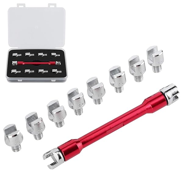 Qiilu Qiilu Motorcycle Spoke Wrench CNC Set 5.0-6.8 Length 93 mm Red Boxed Tool for Most Motorcycles - View 9 of 10
