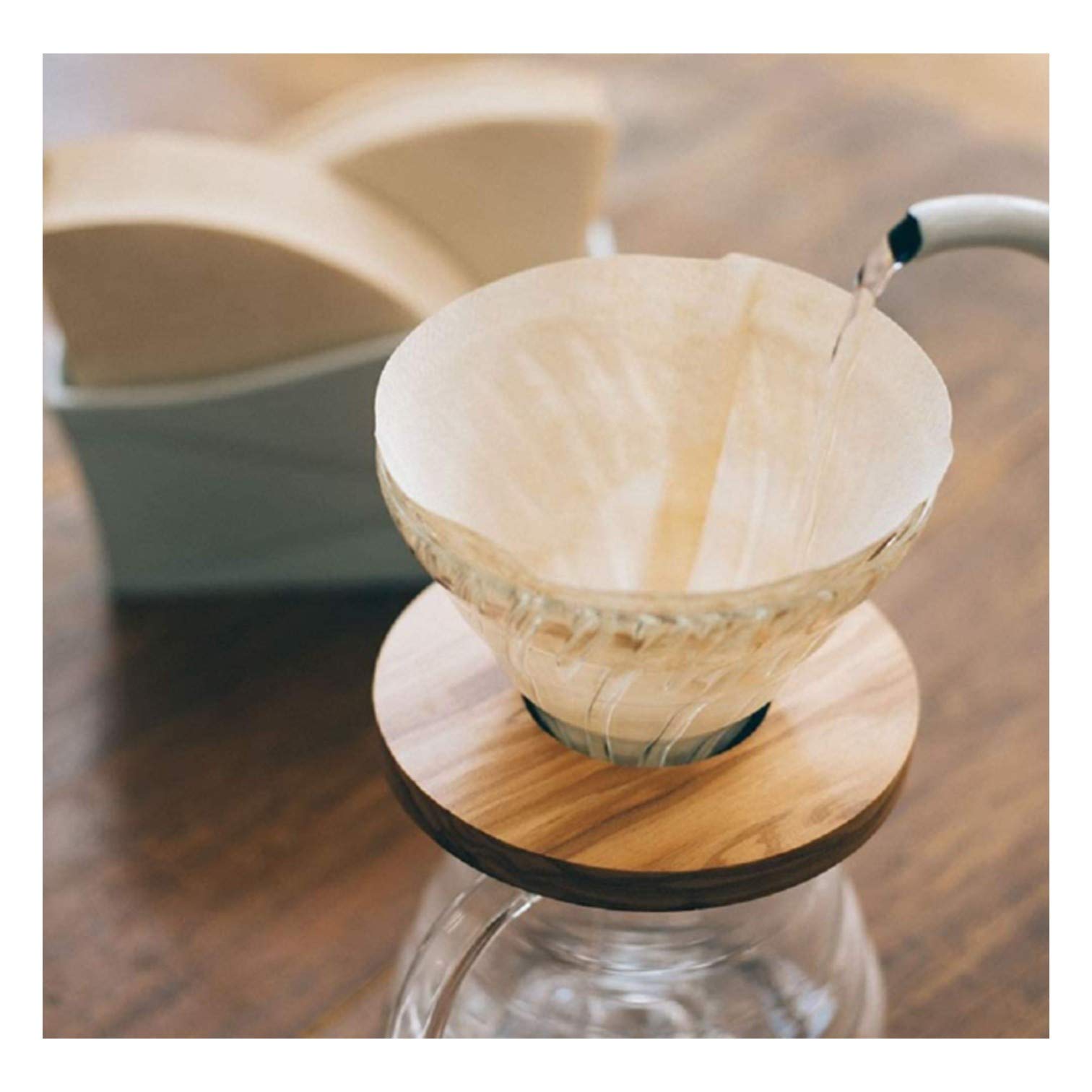 HARIO Hario V60 Size 03 Coffee Paper Filters 40 Count Box Natural for Perfect Brewing - View 5 of 5