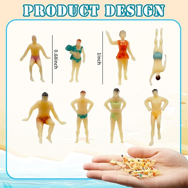 Hiawbon Hiawbon 30 Pcs Mini Painted People Model Beach Swimsuits Figurines 1:75 Scale Miniature Figures - View 3 of 8