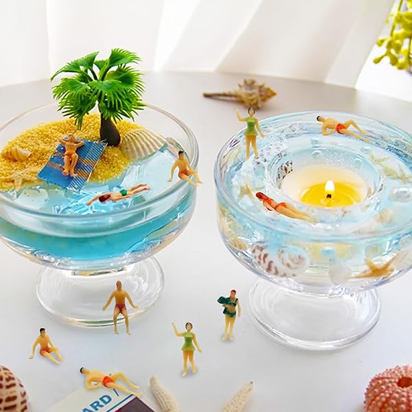 Hiawbon Hiawbon 30 Pcs Mini Painted People Model Beach Swimsuits Figurines 1:75 Scale Miniature Figures - View 4 of 8