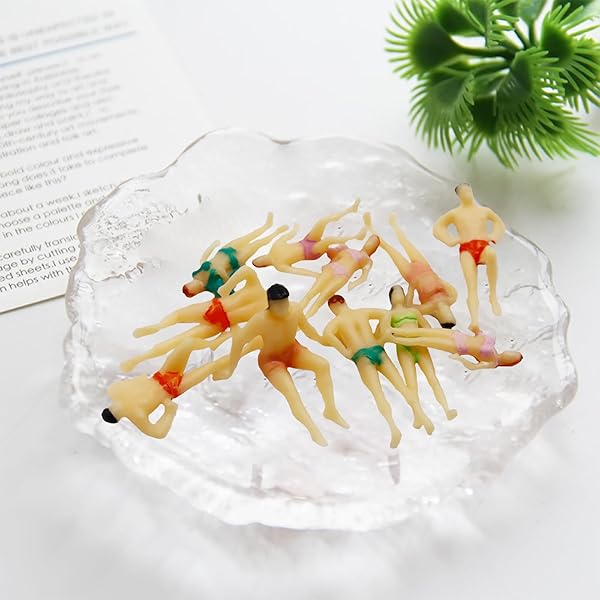 Hiawbon Hiawbon 30 Pcs Mini Painted People Model Beach Swimsuits Figurines 1:75 Scale Miniature Figures - View 5 of 8