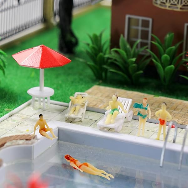 Hiawbon Hiawbon 30 Pcs Mini Painted People Model Beach Swimsuits Figurines 1:75 Scale Miniature Figures - View 7 of 8