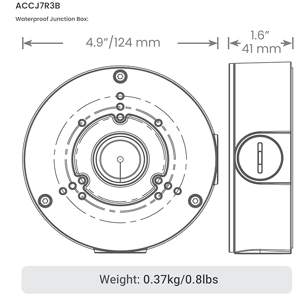 Lorex Lorex Outdoor Round Junction Box for 3 Screw Base Cameras White Durable Weatherproof Design for Enhanced Security Installation - View 3 of 3