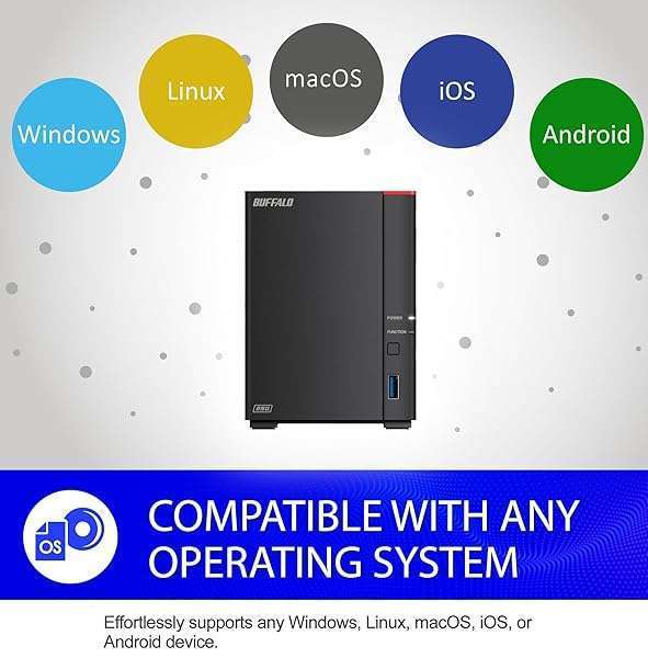BUFFALO BUFFALO LinkStation 720: 16TB 2-Bay NAS for Home Office - Private Cloud & Media Server Storage - View 4 of 8