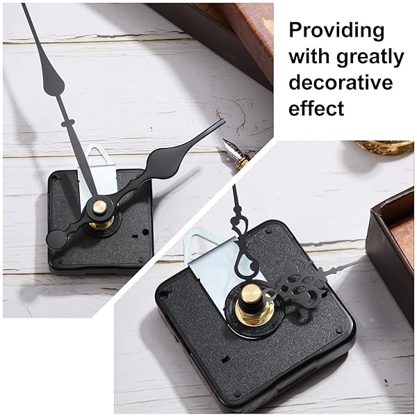 Outus High Torque Quartz Clock Movement Mechanism 6 Pieces with 6 Pairs Clock Hands Battery Operated DIY Long Shaft Repair Parts Motor Kits - View 7 of 8