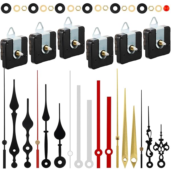 Outus High Torque Quartz Clock Movement Mechanism 6 Pieces with 6 Pairs Clock Hands Battery Operated DIY Long Shaft Repair Parts Motor Kits - View 2 of 8