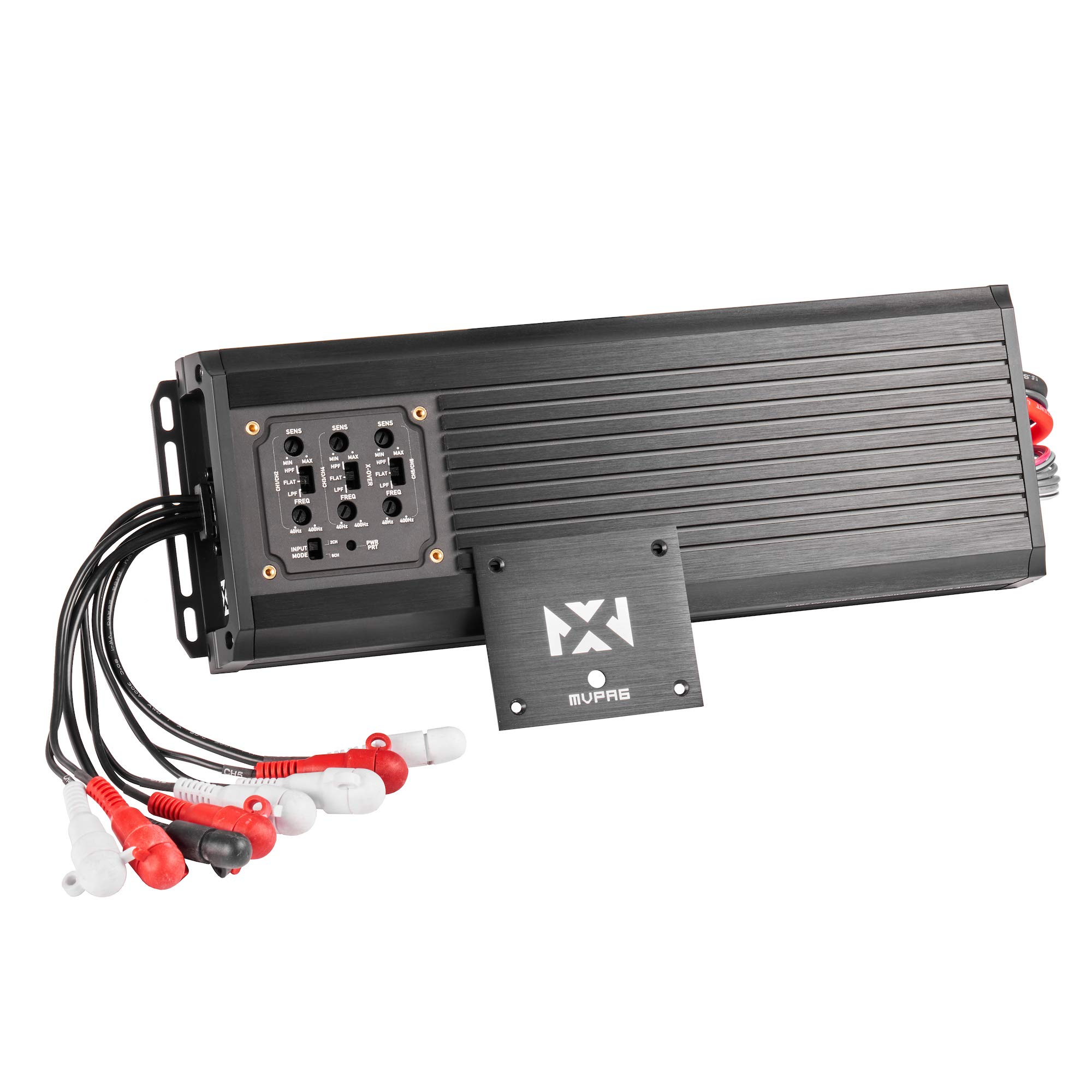 NVX MVPA6 900W 6-Channel Bridgeable Marine Amplifier Compact Waterproof for Powersports and Car Audio
