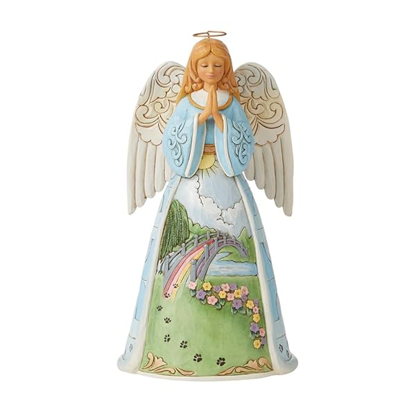 Enesco Enesco Jim Shore Heartwood Creek Rainbow Bridge Pet Bereavement Angel Figurine 9.7 Inch Hand Crafted Collectible Home Decor Statue