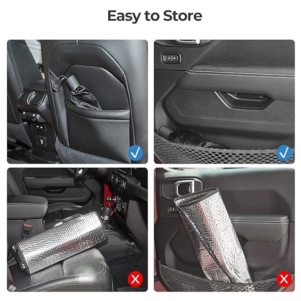 JOYTUTUS Windshield Shade Umbrella for Wrangler JK JKU Custom-fit Sun Visor Protector Foldable Car Umbrella Keeps Your Vehicle Cool 2007-2018 - View 8 of 8