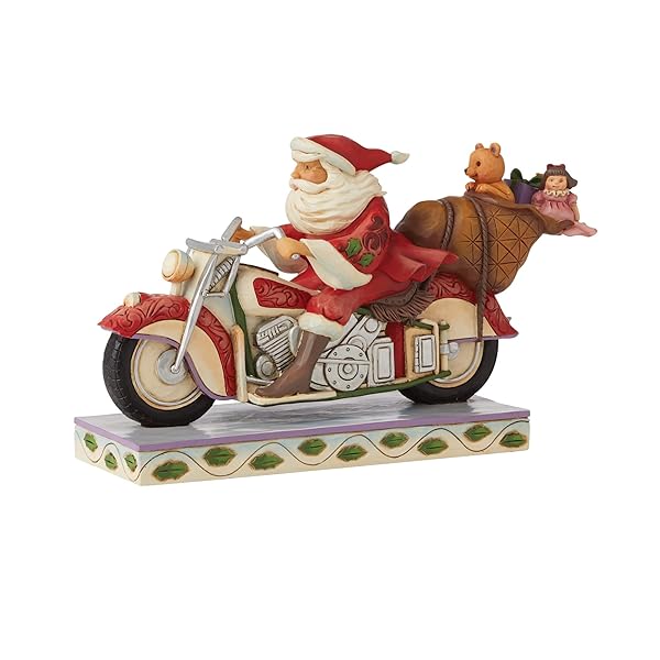 Enesco Enesco Jim Shore Santa Riding Motorcycle Figurine - 5.51 Inch Multicolor Collectible