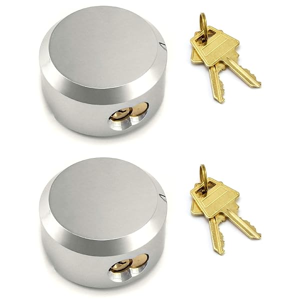 QWORK "QWORK Hockey Puck Lock - 2-7/8" Trailer Door Lock, Keyed Differently, 2 Pack for Ultimate Security"