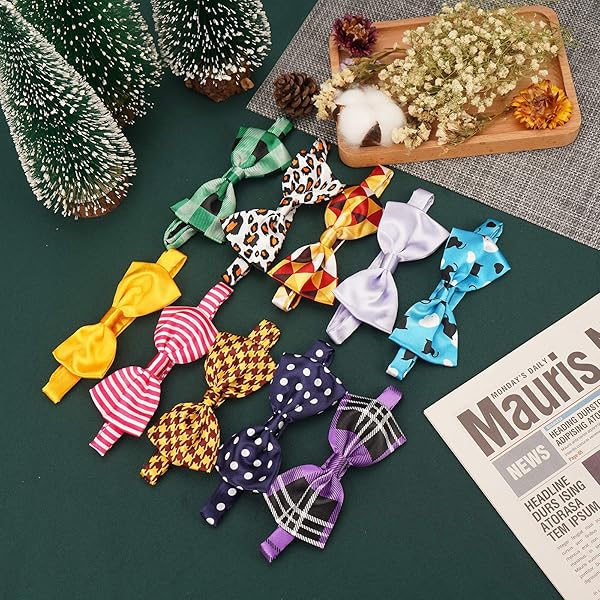 Segarty Segarty Bow Ties for Dogs Bulk 40pcs Adjustable Collar Bowties for Medium Small Dogs Perfect Grooming Shop Accessory Gift - View 8 of 8