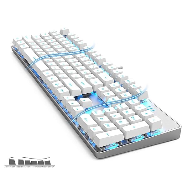 Qisan Qisan 104 Mechanical Gaming Keyboard USB White Backlit Hot Swappable Brown Switches Compatible with PC and Laptop - View 4 of 6