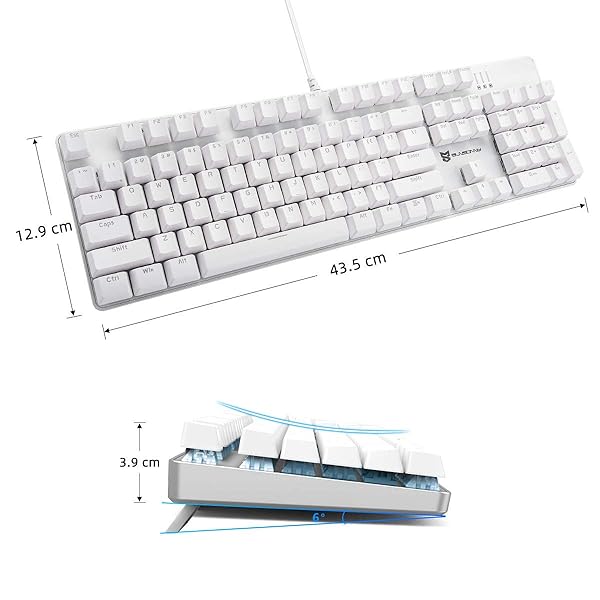 Qisan Qisan 104 Mechanical Gaming Keyboard USB White Backlit Hot Swappable Brown Switches Compatible with PC and Laptop - View 6 of 6