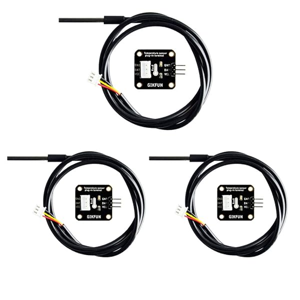 Gikfun Gikfun DS18B20 Waterproof Digital Temperature Sensor with Adapter Module for Arduino Pack of 3 Sets