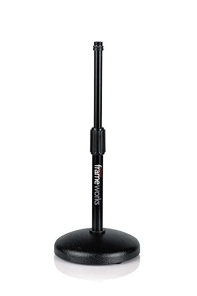 Gator Frameworks Buy Gator Frameworks Desktop Microphone Stand GFW-MIC-0501 - Adjustable Height & Weighted Base for Stability