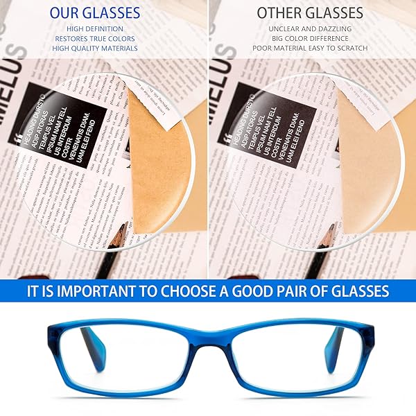 VIDEBLA VIDEBLA 5 Pack Blue Light Blocking Reading Glasses for Men and Women Anti Eyestrain Mixed Colours 1.50 Strength - View 5 of 7