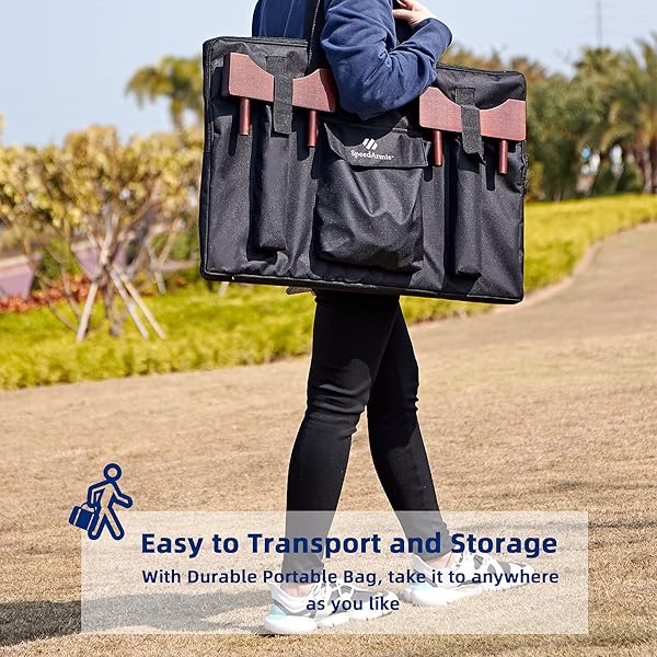 SpeedArmis SpeedArmis Giant Wooden 4 in A Row Game Fun Indoor Outdoor Board Game for Teens with 42 Discs and Carrying Bag - View 7 of 9