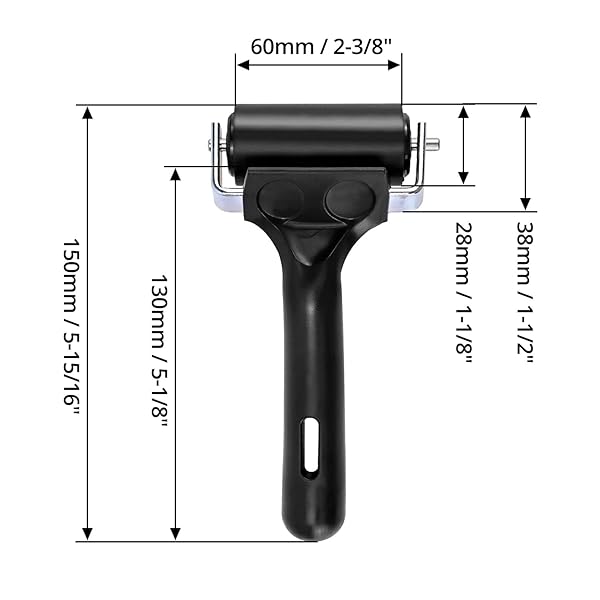 QWORK QWORK Rubber Roller 2-3/8 Inch Tape Roller for Printing Taping Wallpapers and Scrapbooking - View 6 of 9