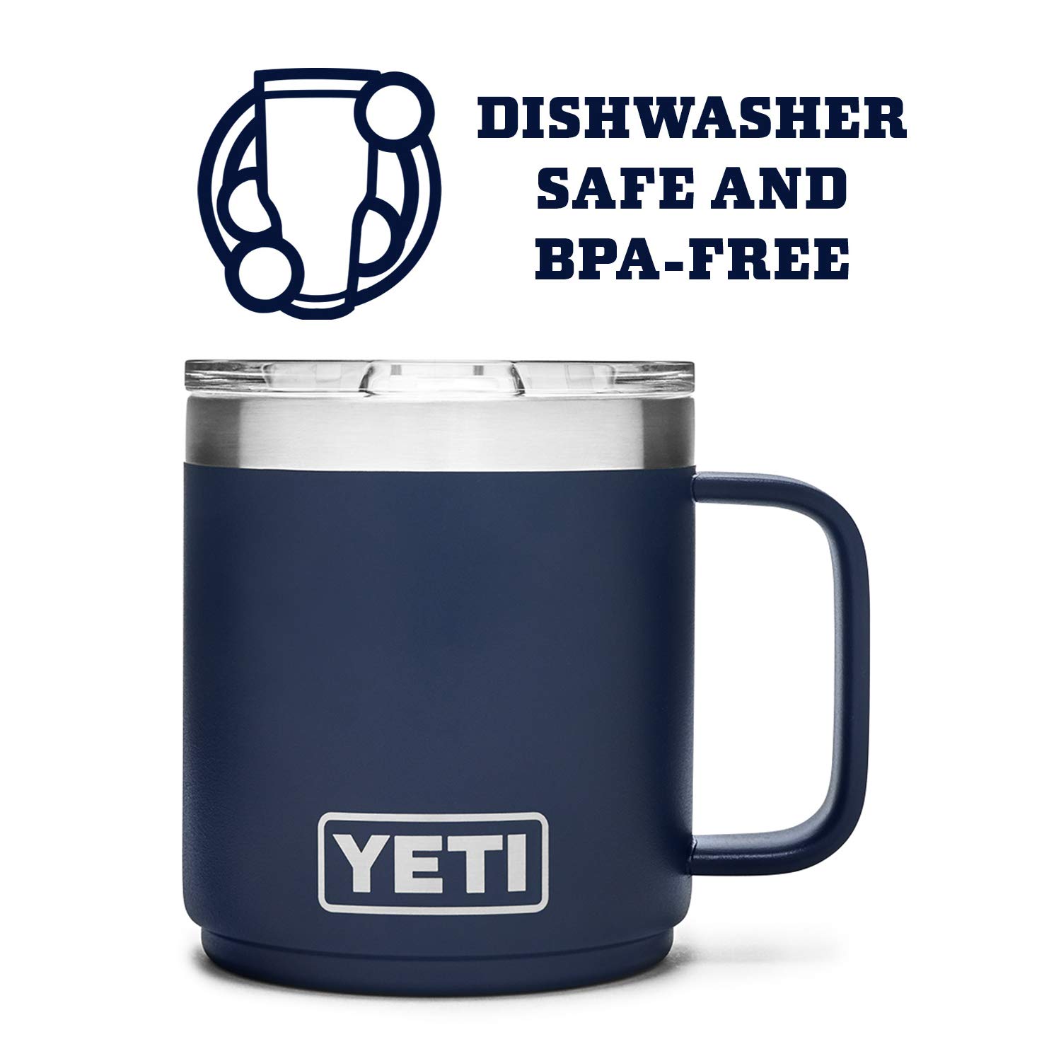 YETI YETI Rambler 10 oz Stackable Mug: Vacuum Insulated Stainless Steel with MagSlider Lid in Navy - View 4 of 7