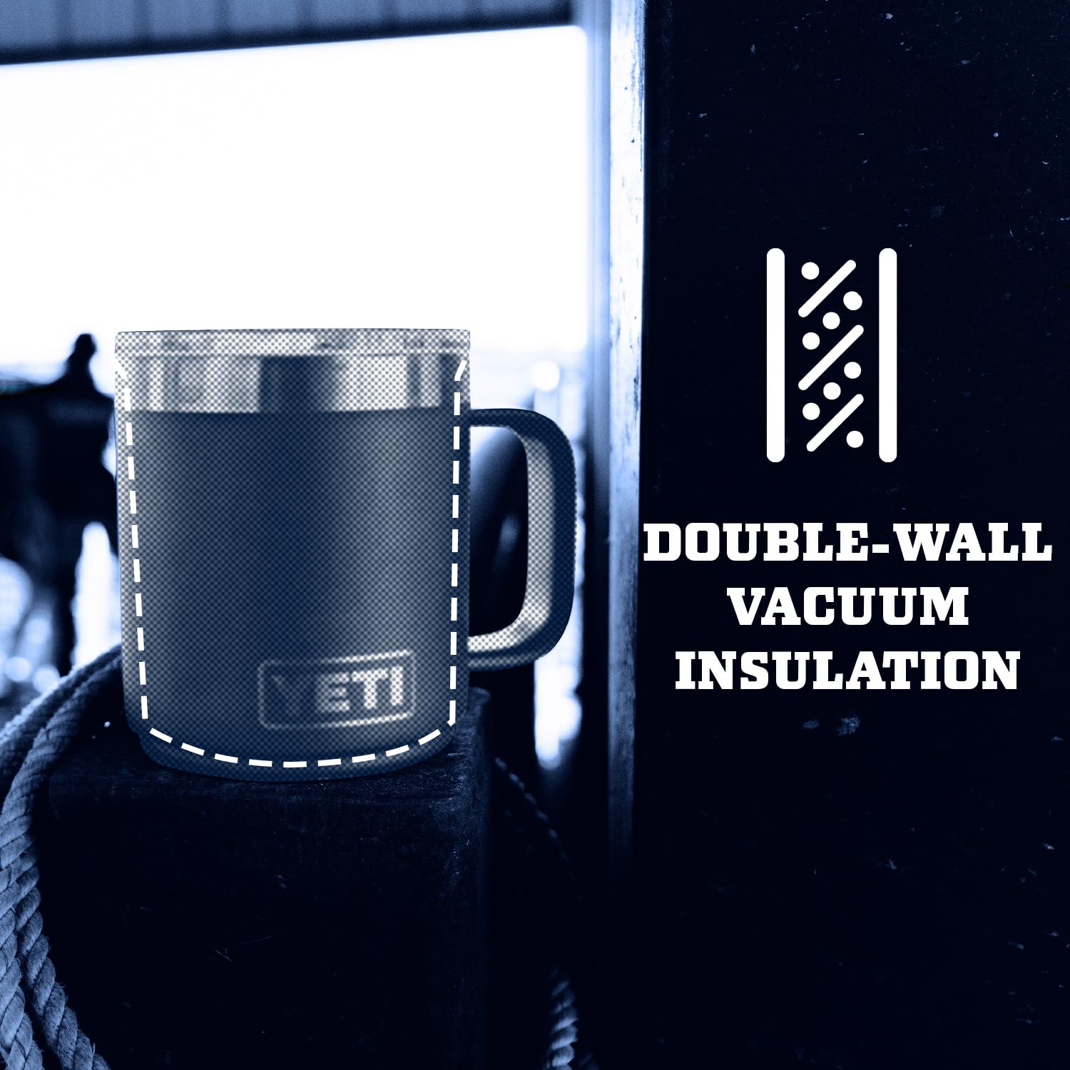 YETI YETI Rambler 10 oz Stackable Mug: Vacuum Insulated Stainless Steel with MagSlider Lid in Navy - View 7 of 7