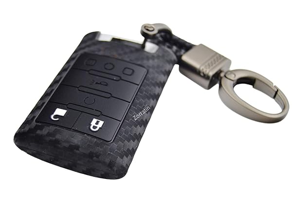 Zorratin Carbon Silicone Smart Key Fob Cover for Corvette C7 and Cadillac CTS ATS SRX STS Durable Protection and Stylish Design