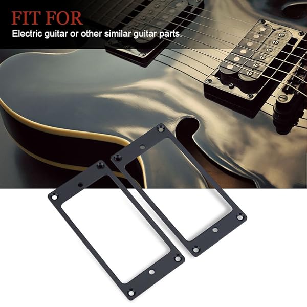 Yosoo Health Gear Humbucker Mounting Ring Set 2pcs Metal Pickup Rings Flat for Electric Guitars Black - View 3 of 10