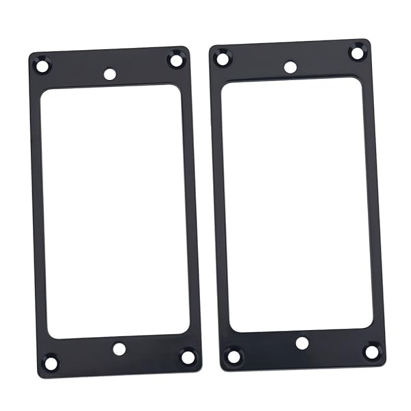 Humbucker Mounting Ring Set 2pcs Metal Pickup Rings Flat for Electric Guitars Black