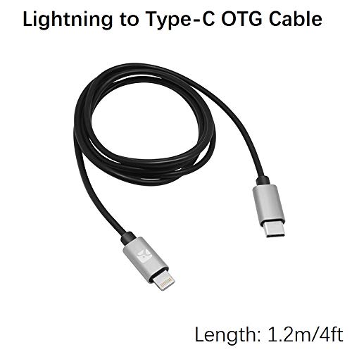 Meenova USB DAC OTG Cable for iPhone iPad iPod 8-pin to Type C Cord for USB C Amplifier 4feet 1.2m Compatible with iOS 14 and Digital Cameras - View 2 of 2