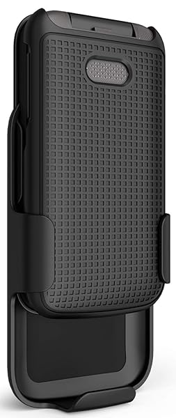 Nakedcellphone Alcatel MyFlip 2 Phone Case with Clip Hard Shell Cover and Rotating Belt Holster Black Model A406DL 2020 - View 3 of 10